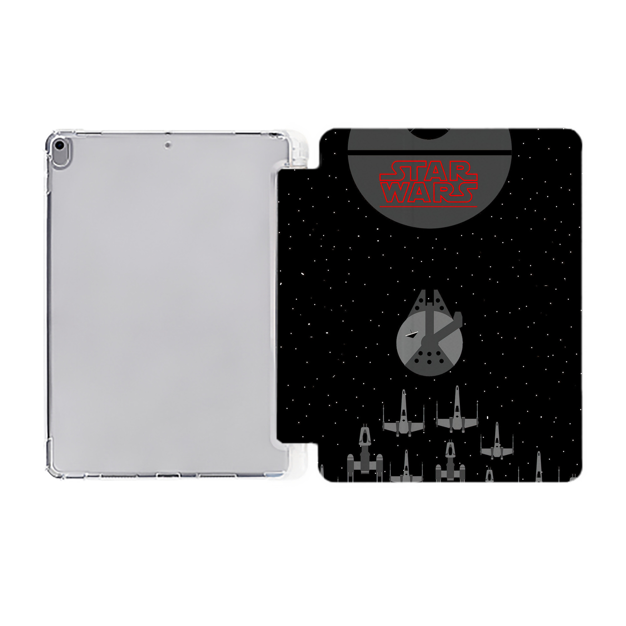 （画像用） スター・ウォーズ Star Wars IPad ケース ペン収納付き 三つ折りスタンド PUレザー×シリコン 対応機種9.5/10.5/10.9インチ